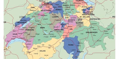 Ramani ya zurich uswisi na eneo la jirani